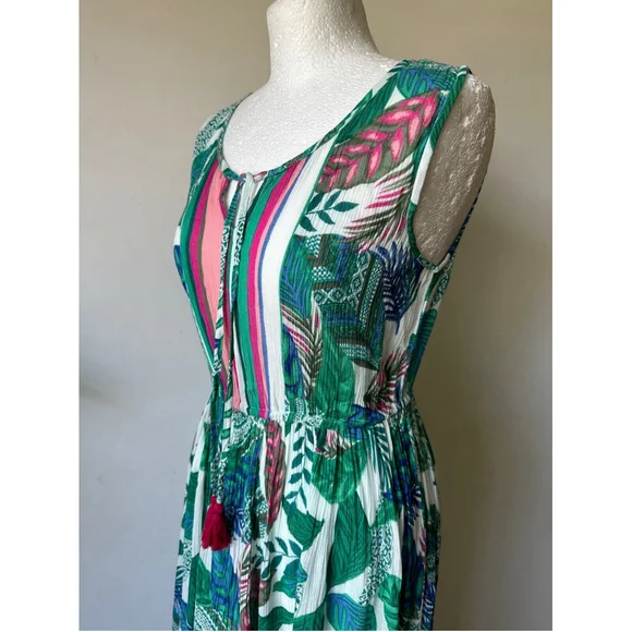 Mudflower Abstract Floral Print Dress Size S/M - Picture 4 of 4